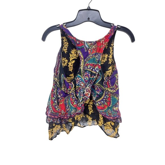 Patrons Of Peace Colorful Boho Tank Top Size S Paisley Floral Racerback Rayon - Picture 2 of 7